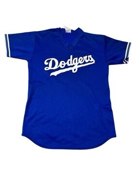 Vintage Polyester Los Angeles LA Dodgers Baseball Blue Pullover Jersey #22